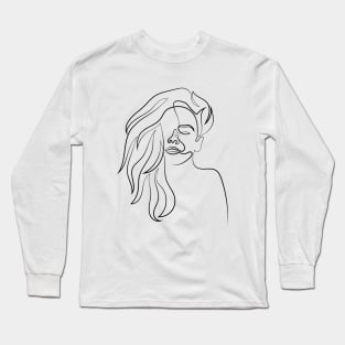 Your Shadow Stands out in the Projection of my Dreams | One Line Drawing | One Line Art | Minimal | Minimalist Long Sleeve T-Shirt